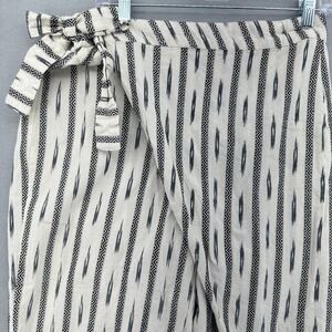 Matter Prints Ikat Stripe Wrap Front Tulip Wide Leg Pants Hand Loomed Ethical